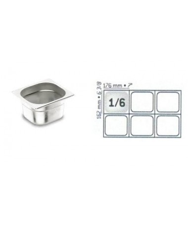 BAC GASTRO INOX GN1/6 176X162 EP 0.7 MM STANDARD