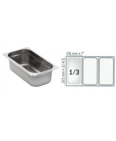 BAC GASTRO INOX GN1/3 325X176 EP 0.7MM STANDARD